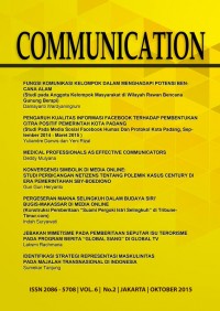 Communication Vol.6, No. 2 Oktober 2015